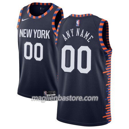 Maglia NBA New York Knicks Personalizzate 2018-19 Nike City Edition Navy Swingman - Uomo